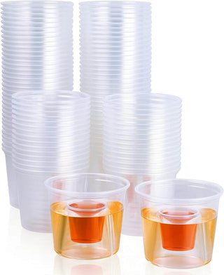 4.5oz Clear Highly Durable Plastic Jager Bomb Cups - Vegas Bomb Drink & Party - Jolly Chef - JOLLYCHEF