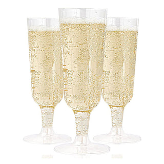 5oz Clear Easy Grip PS Plastic Dessert Cups - Plastic Champagne Flutes - Wedding & Parties - Jolly Chef - JOLLYCHEF