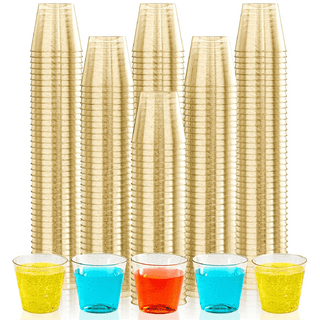 1oz/ 5oz/ 9oz Gold Glitter Wide Mouth PS Plastic Dessert Cups - Party & Wedding - Jolly Chef - JOLLYCHEF