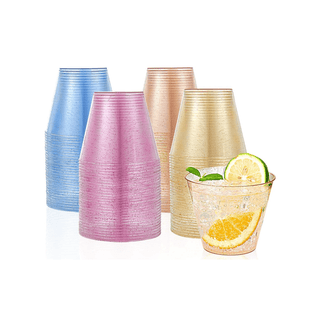 9oz 4 Colors Glitter Wide Mouth PS Plastic Dessert Cups - Party & Wedding - Jolly Chef - JOLLYCHEF