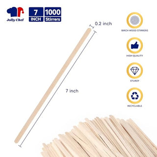 7 in Wood Coffee Stirrers - Coffee & Tea - Jolly Chef - JOLLYCHEF