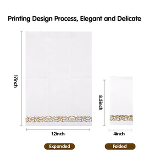 White and Gold Pattern Linen - Feel Disposable Hand Towels - Weddings & Kitchens – Jolly Chef - JOLLYCHEF