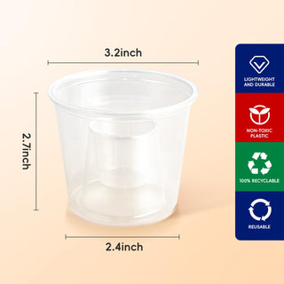 4.5oz Clear Highly Durable Plastic Jager Bomb Cups - Vegas Bomb Drink & Party - Jolly Chef - JOLLYCHEF