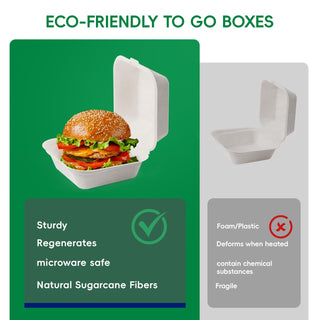 White Microwave - Safe Take Out Compostable Food Containers with Lids - Catering & Picnics - Jolly Chef - JOLLYCHEF
