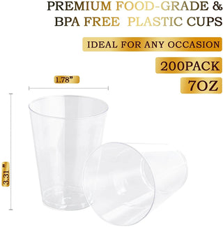 Multiple Sizes Clear Dessert Tumbler Heavy Duty PS Plastic Cups - Party & Wedding - Jolly Chef - JOLLYCHEF
