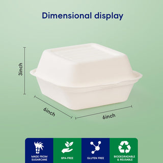 White Microwave - Safe Take Out Compostable Food Containers with Lids - Catering & Picnics - Jolly Chef - JOLLYCHEF