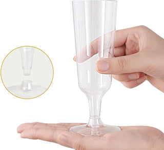 5oz Clear Easy Grip PS Plastic Dessert Cups - Plastic Champagne Flutes - Wedding & Parties - Jolly Chef - JOLLYCHEF