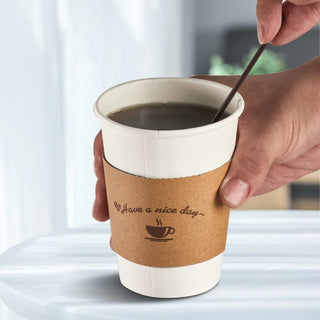 Pattern Kraft Paper Coffee Cup Sleeves for 10 oz - 20 oz Paper Cups - LITOPAK - JOLLYCHEF