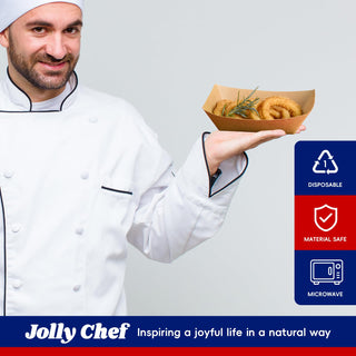 1/4lb / 2lb / 3lb Kraft Brown Paper Food Trays - Snacks & French Fries - JOLLY CHEF - JOLLYCHEF