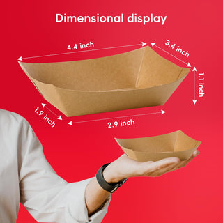 1/4lb / 2lb / 3lb Kraft Brown Paper Food Trays - Snacks & French Fries - JOLLY CHEF - JOLLYCHEF