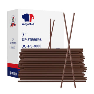 7 in Brown Plastic Stir Sticks - Cocktail & Coffee - Jolly Chef - JOLLYCHEF