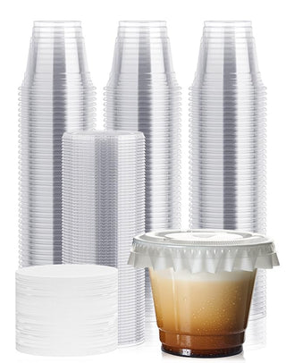 9oz/12oz/16oz/20oz Disposable Clear Plastic cups with Lid and Straw - Party & Picnic Use - Jolly Chef - JOLLYCHEF