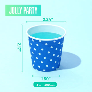 3oz Blue Polka Dot Pattern Versatile Small Paper Cups - Events & Party - Jolly Party - JOLLYCHEF