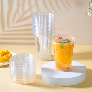 98mm Width PET Plastic Strawless Sipper Lids for 12 - 20 oz Cups - Jolly Chef - JOLLYCHEF