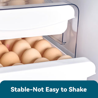 Clear 2 - Tier Stackable Egg Holder for Fridge - Refrigerator & Countertop Egg Storage - Luckore - JOLLYCHEF