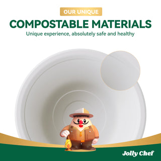 16 oz Heavy Duty White Compostable Disposable Dog Bowls - Pet Travel & Picnic - JOLLY CHEF - JOLLYCHEF