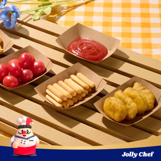 1/4lb / 2lb / 3lb Kraft Brown Paper Food Trays - Snacks & French Fries - JOLLY CHEF - JOLLYCHEF
