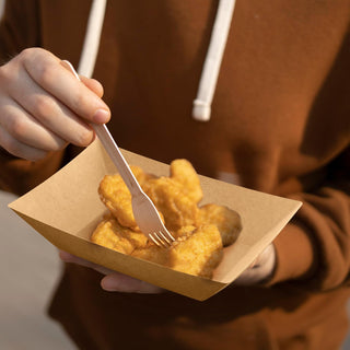 1/4lb / 2lb / 3lb Kraft Brown Paper Food Trays - Snacks & French Fries - JOLLY CHEF - JOLLYCHEF