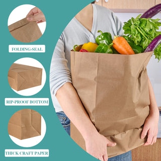 8lb/ 57lb Kraft Paper Paper Lunch Bags - Lunches & Grocery Shopping - MUCHII - JOLLYCHEF