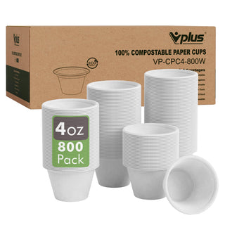 2oz/ 4oz Natural Round Composable Souffle Cups - Sauce & Sample Tasting - Vplus - JOLLYCHEF