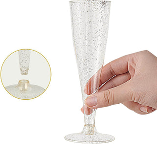 4.5oz Gold Glitter PS Plastic Dessert Cup - Plastic Champagne Flutes & Wedding - Jolly Chef - JOLLYCHEF