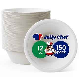 16 oz Heavy Duty White Compostable Disposable Dog Bowls - Pet Travel & Picnic - JOLLY CHEF - JOLLYCHEF