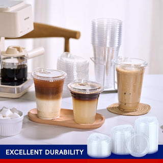 98mm Width PET Plastic Strawless Sipper Lids for 12 - 20 oz Cups - Jolly Chef - JOLLYCHEF