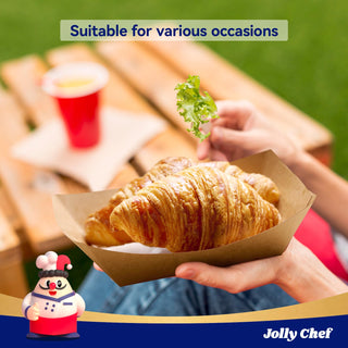 1/4lb / 2lb / 3lb Kraft Brown Paper Food Trays - Snacks & French Fries - JOLLY CHEF - JOLLYCHEF