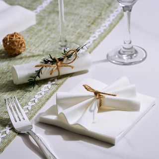 1 - Ply Solid White Premium Linen - Fee Cocktail Napkins - Weddings & Parties - FOCUSLINE - JOLLYCHEF