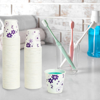 3oz Purple Floral Bathroom Cups - Party & Travel - JOLLY PARTY - JOLLYCHEF
