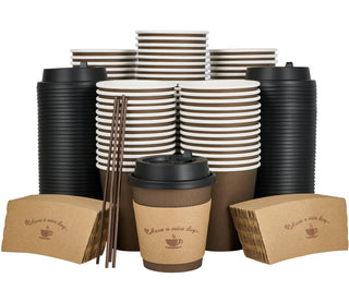 Multiple Size Brown Paper Coffee Cups Sets - Office & Party - LITOPAK - JOLLYCHEF