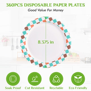 8.375in/ 10in Multicolor Square Paper Plates - Parties & Weddings - FOCUSLINE - JOLLYCHEF