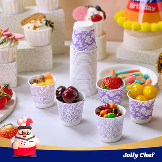 3oz Purple Cloud Pattern Paper Dessert Cups - Party & Picnic - Jolly Chef - JOLLYCHEF
