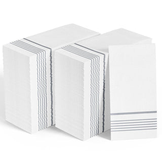 2 Ply Silver Striped Pattern Classic Paper Napkins - Party & Wedding - Jolly Chef - JOLLYCHEF