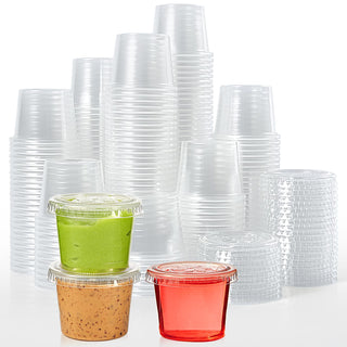 Multiple Sizes PET Plastic Portion Cups with Lids - Tasting Cup & snacks cups - Lilymicky - JOLLYCHEF