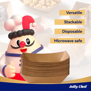 1/4lb / 2lb / 3lb Kraft Brown Paper Food Trays - Snacks & French Fries - JOLLY CHEF - JOLLYCHEF