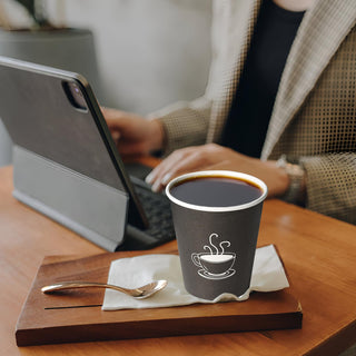 4oz Black Coffee Patterns Paper Dessert Cups - Cupcake & Party - TV TOPVALUE - JOLLYCHEF