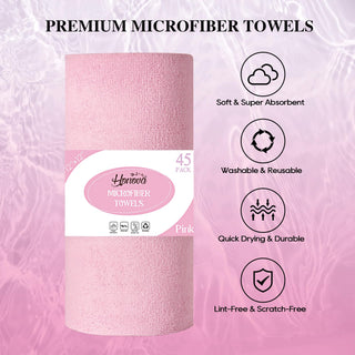 12inx12in Pink Tear Away Perforated Microfiber Cleaning Cloth - Kitchen & Car Cleaning - honova - JOLLYCHEF