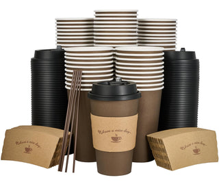 Multiple Size Brown Paper Coffee Cups Sets - Office & Party - LITOPAK - JOLLYCHEF
