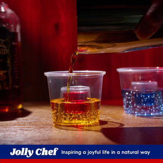 4.5oz Clear Highly Durable Plastic Jager Bomb Cups - Vegas Bomb Drink & Party - Jolly Chef - JOLLYCHEF