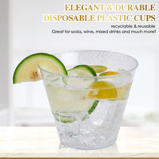 9oz Silver Glitter Wide Mouth PS Plastic Dessert Cups - Party & Wedding - FOCUSLINE - JOLLYCHEF