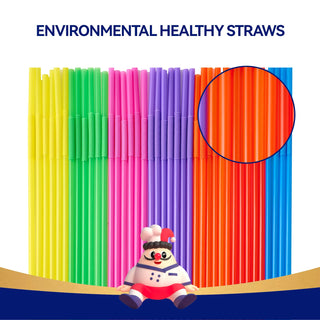 10.43 in Colorful Flexible Straws - Home Use & Juice Drinks - Jolly Chef - JOLLYCHEF