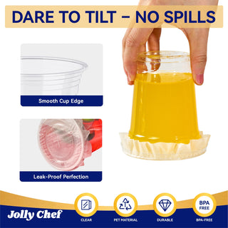 9oz/12oz/16oz/20oz Disposable Clear Plastic cups with Lid and Straw - Party & Picnic Use - Jolly Chef - JOLLYCHEF