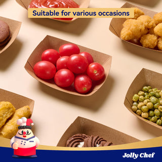1/4lb / 2lb / 3lb Kraft Brown Paper Food Trays - Snacks & French Fries - JOLLY CHEF - JOLLYCHEF
