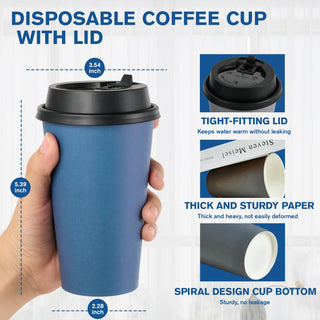 Multiple Size Blue, Gray Paper Coffee Cups Sets - Office & Cafe - LITOPAK - JOLLYCHEF