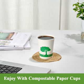 8oz/ 12oz/16oz Trees Pattern Compostable Cups with PLA Lined - Hot Drinking & Picnic - Vplus - JOLLYCHEF