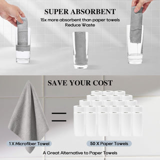 12inx12in Gray Tear Away Perforated Microfiber Cleaning Cloth - Kitchen & Car Cleaning - honova - JOLLYCHEF