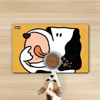 Artist - Designed Absorbent Non - Slip Pet Feeding Mat - Waterproof & Easy Clean Dog Food Mat - Home & Travel - Miyoky - JOLLYCHEF
