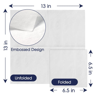 1 - Ply Solid White Paper Napkins - Restaurants & Weddings - JOLLYPACK - JOLLYCHEF