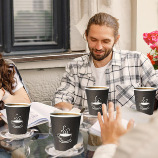 4oz Black Coffee Patterns Paper Dessert Cups - Cupcake & Party - TV TOPVALUE - JOLLYCHEF